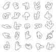 Outlined cartoon hands