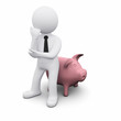 3D man with piggy bank