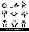 set of 9 eco icons