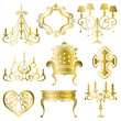 Gold antique design element set Gold antique design element set
