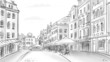 old town - illustration sketch old town - illustration sketch
