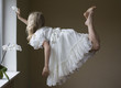 Girl flying in the air Girl flying in the air