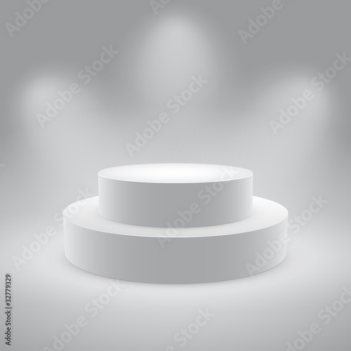 Vector: 3d isolated Empty white podium 3d isolated Empty white podium