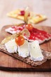 Crispbread with cheese and jam Crispbread with cheese and jam