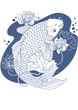 Koi carp graphic silhouette