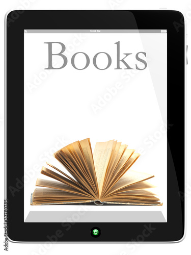 Photo : Tablet PC Computer and book Tablet PC Computer and book
