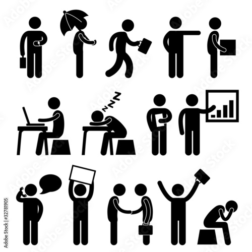 Vector: Business Finance Office Workplace People Man Working Business Finance Office Workplace People Man Working