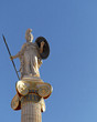 Athena goddess statue on column, room for type