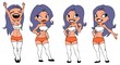 Cartoon girl - soccer fan.