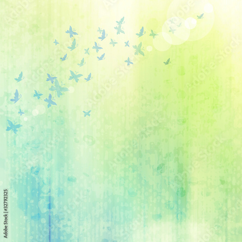 Illustration: grunge background with butterflies grunge background with butterflies