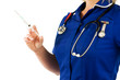 nurse holding needle
