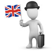 3d Little man waves the Union Jack 3d Little man waves the Union Jack