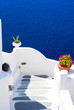 Traditional village of Thira at Santorini island in Greece
