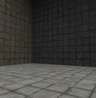 3d render tiled stone empty space