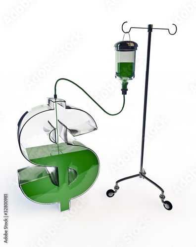 Illustration: Intravenous drip for dollar Intravenous drip for dollar