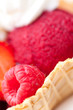 Ausschnitt von Johannisbeersorbet mit Früchten