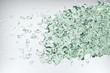 Green water on white background