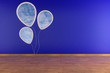 White picture frame on blue wall