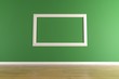 White picture frame on green wall