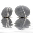 Pair of sea stones reflection
