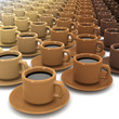 3d Lots of cups of coffee