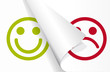 vecteur, page pliée et smiley