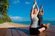 Yoga Couple By Ocean