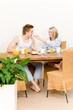 Breakfast happy couple woman feed man toast Breakfast happy couple woman feed man toast