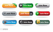 Vector: Web buttons collection. Join now. EPS10 Web buttons collection. Join now. EPS10