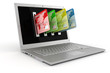 3d laptop and credit card, E-commerce concept 3d laptop and credit card, E-commerce concept