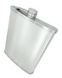 Hip flask isolated on white background. 3D render.