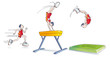 Sequences of a Funny man doing artistic gymnastics Sequences of a Funny man doing artistic gymnastics