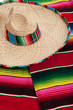 Serape and sombrero as a background