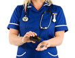 nurse pouring drug dosage