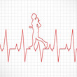 Electrocardiogram of a woman running # Vector