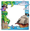 Vector: Frame with sea and pirate theme 1 Frame with sea and pirate theme 1