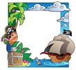Vector: Frame with sea and pirate theme 2 Frame with sea and pirate theme 2