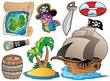 Set of various pirate objects Set of various pirate objects