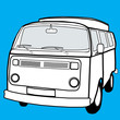 Black and white campervan