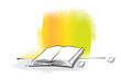Open book icon (freehand drawing, vector)