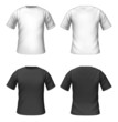 blank t-shirts template with black and white color