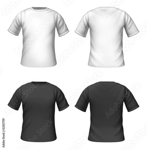Illustration: blank t-shirts template with black and white color blank t-shirts template with black and white color