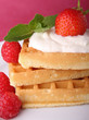 gaufre, chantilly et fraise gaufre, chantilly et fraise
