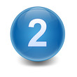 Esfera brillante azul con numero 2
