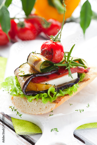 Photo: Grilled vegetables on toast Grilled vegetables on toast
