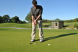 taking a shot on the green