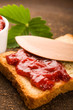 Wild strawberry jam with toast
