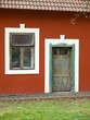 Vintage wooden door and vindow on village house