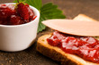 Wild strawberry jam with toast