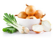 onions vegetables in white